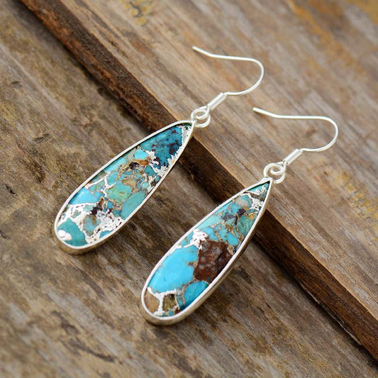 Cercei din Jasp Turcoaz Chic