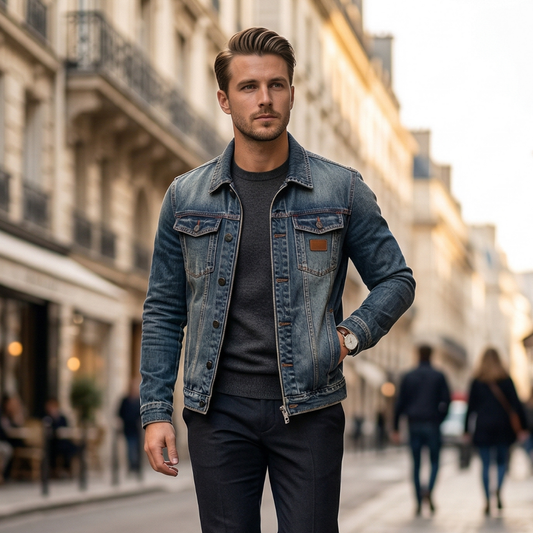 Alex - Τζιν μπουφάν με τσέπες