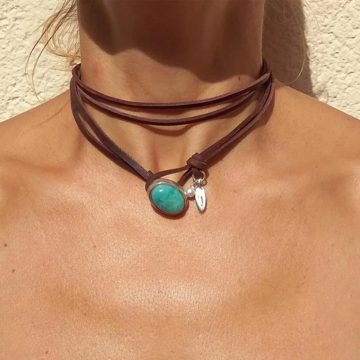 Colier Vintage Bohemic cu Turcoaz