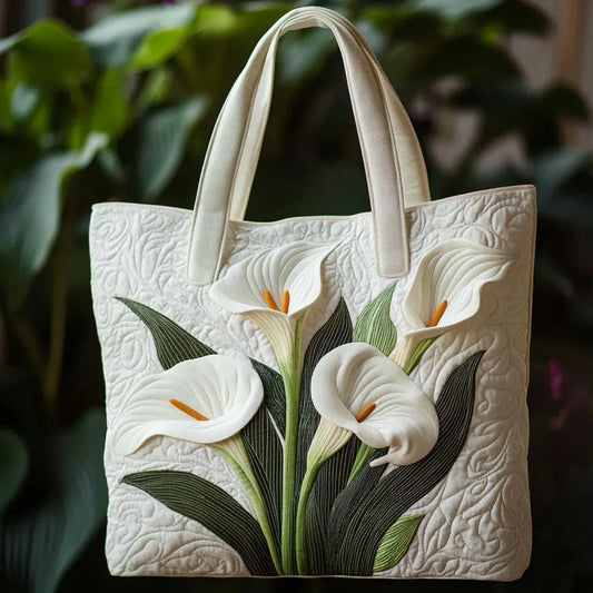 Λευκή τσάντα Calla Lily με επένδυση