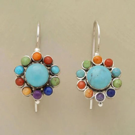 Cercei Hoop Chic Multicolori Turcoaz