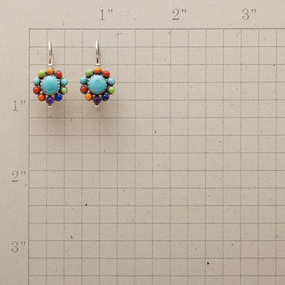 Cercei Hoop Chic Multicolori Turcoaz